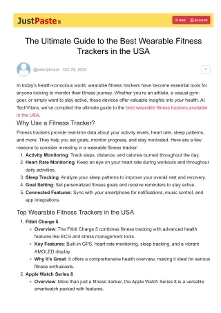 The Ultimate Guide to the Best Wearable Fitness Trackers in the USA
