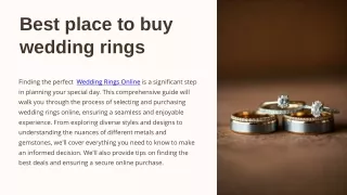 Best place to buy wedding rings