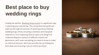 Best place to buy wedding rings