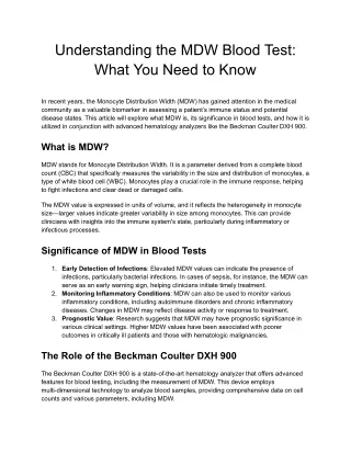 Understanding the MDW Blood Test_ What You Need to Know