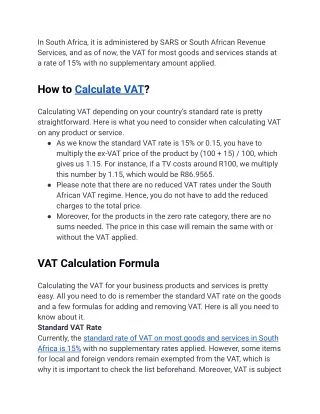 How to Calculator VAT in South Africa_