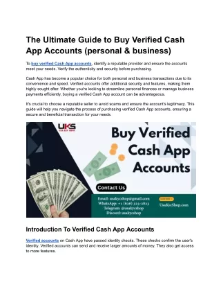 The Ultimate Guide to Buy Verified Cash App Accounts (personal & business)