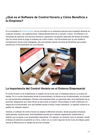 Qué es el Software de Control Horario y Cómo Beneficia a tu Empresa