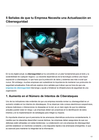 Señales de que tu Empresa Necesita una Actualización en Ciberseguridad