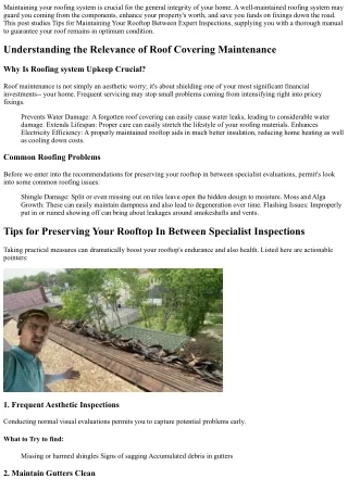 maintaining your roofing system is crucial