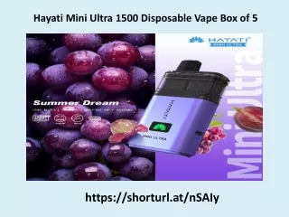 Hayati Mini Ultra 1500 Disposable Vape Box of 5