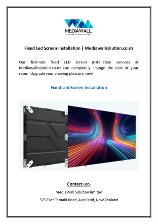fixed led screen installation mediawallsolution
