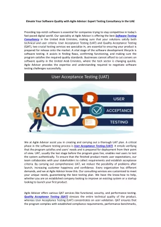 elevate your software quality with agile advisor
