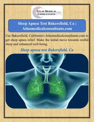 Sleep Apnea Test Bakersfield, Ca   Atlasmedicalconsultants.com