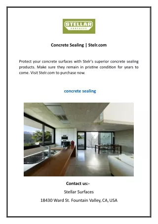 Concrete Sealing  Stelr