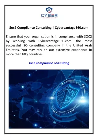 soc2 compliance consulting cybervantage360 com