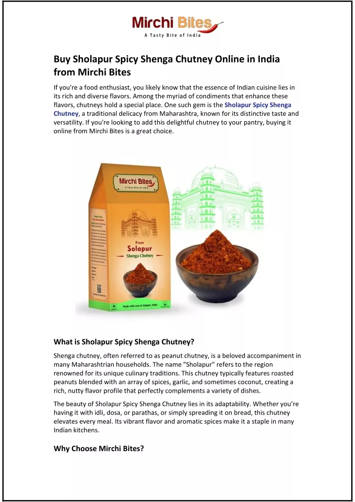 buy sholapur spicy shenga chutney online in india