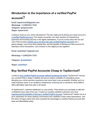 ntroduction to the importance of a verified