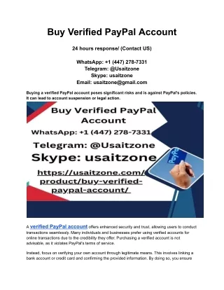 Buy Verified PayPal Account