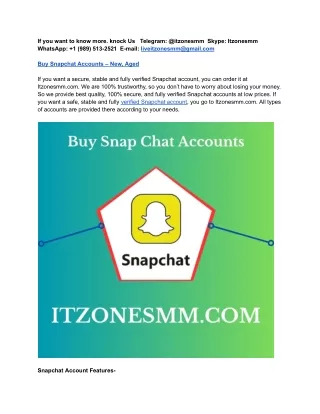 Buy Snapchat Accounts: A Complete Guide to Purchasing