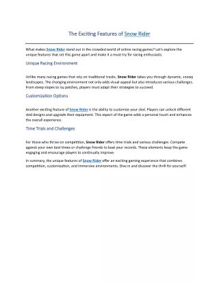 the exciting features of the exciting features