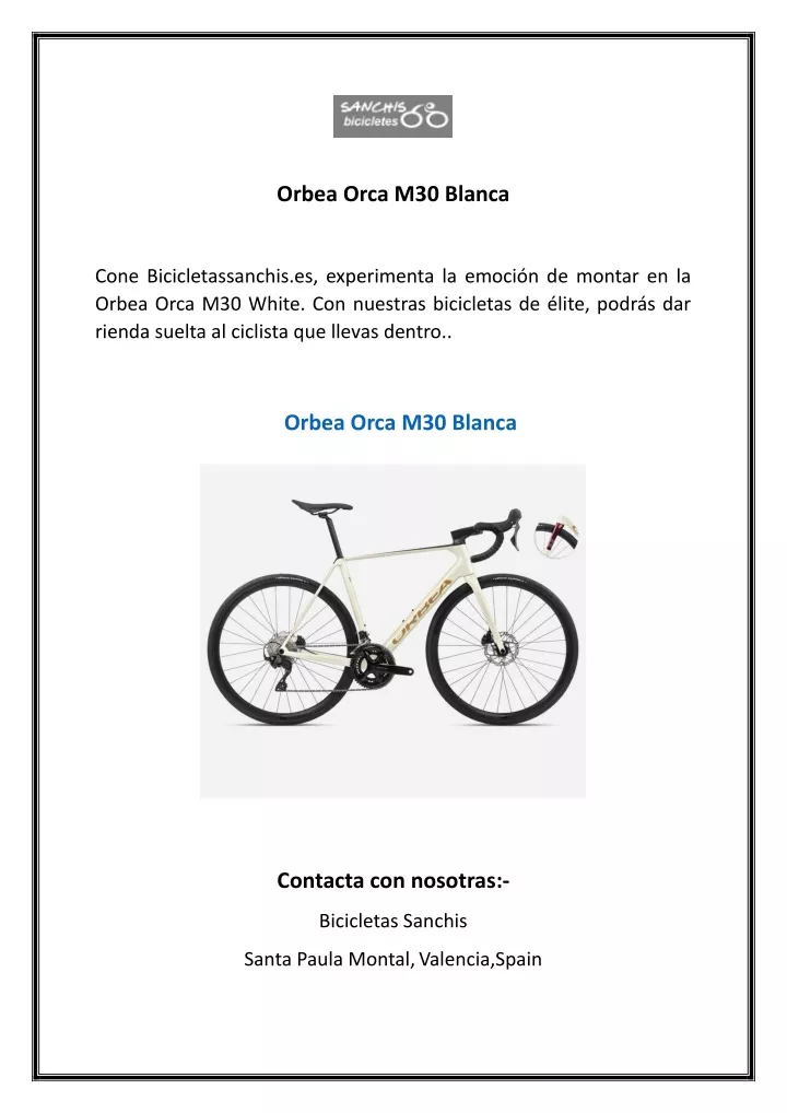 orbea orca m30 blanca