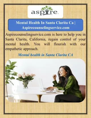 Mental Health In Santa Clarita Ca   Aspirecounselingservice.com