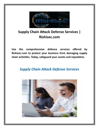 Supply Chain Attack Defense Services | Rishisec.com