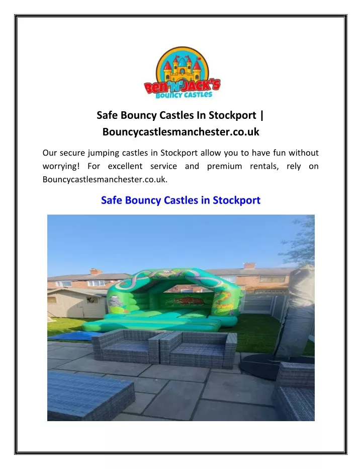 safe bouncy castles in stockport