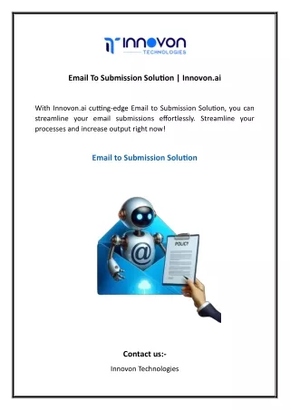 Email To Submission Solution Innovon