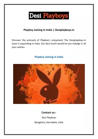 Playboy Joining In India  Desiplayboys.in