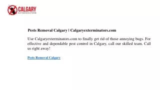 Pests Removal Calgary  Calgaryexterminators.com