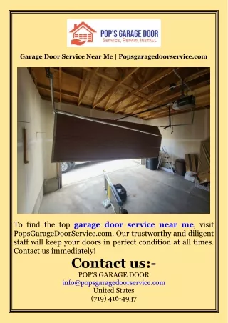 Garage Door Service Near Me  Popsgaragedoorservice.com