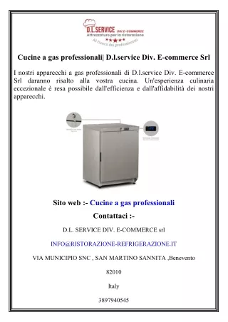 Cucine a gas professionali  D.l.service Div. E-commerce Srl