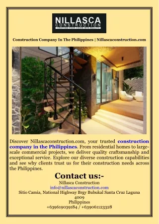 Construction Company In The Philippines  Nillascaconstruction.com