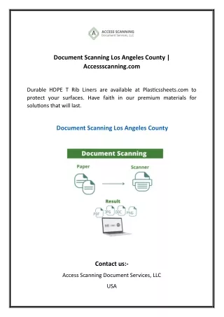 Document Scanning Los Angeles County  Accessscanning