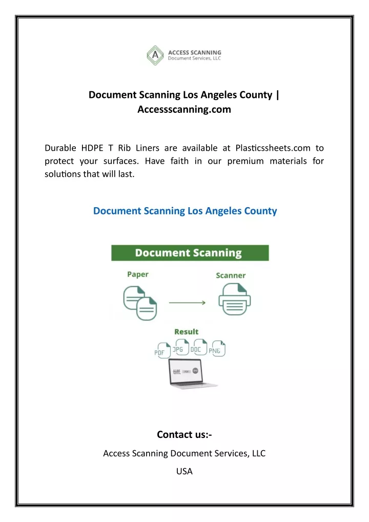 document scanning los angeles county