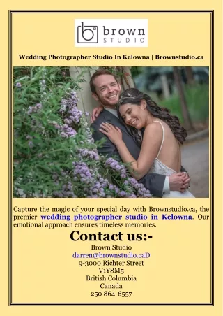 Wedding Photographer Studio In Kelowna  Brownstudio.ca