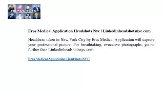 Eras Medical Application Headshots Nyc  Linkedinheadshotsnyc.com