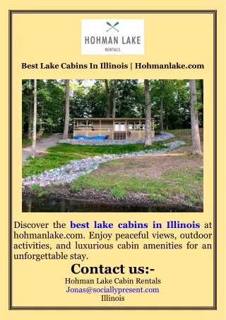 Best Lake Cabins In Illinois  Hohmanlake.com