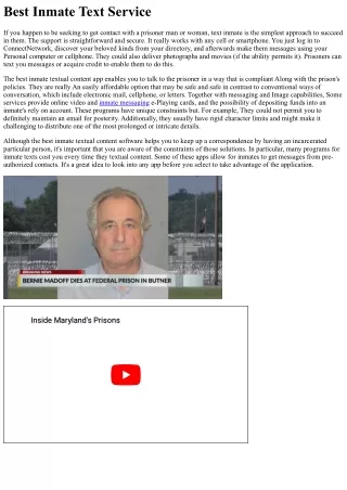Greatest Inmate Textual content Provider