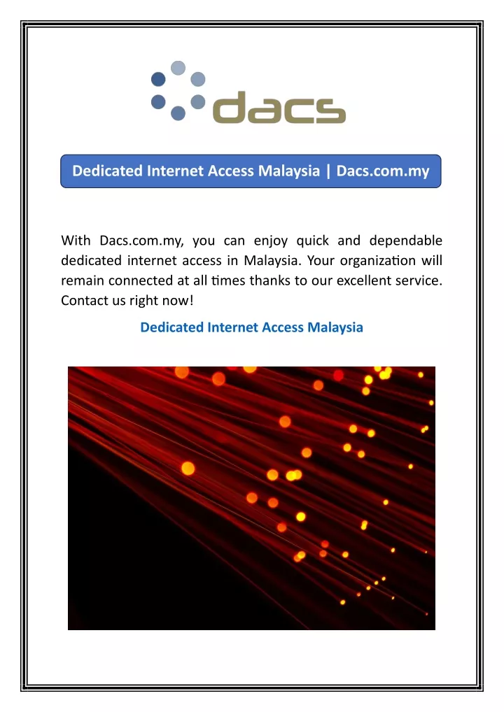 dedicated internet access malaysia dacs com my