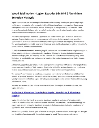 Aluminium Extrusion Company Malaysia