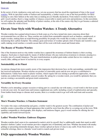 Elevate Your Style with Wooden Watches: A Trendy Alternative