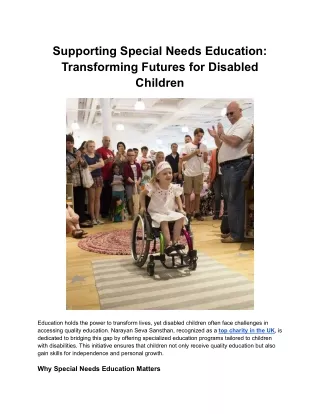 Supporting Special Needs Education_ Transforming Futures for Disabled Children