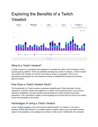 Exploring the Benefits of a Twitch Viewbot