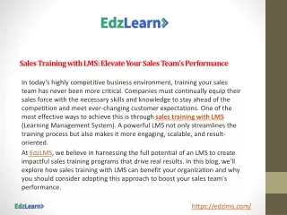Sales Training with LMS: Elevate Your Sales Team’s Performance