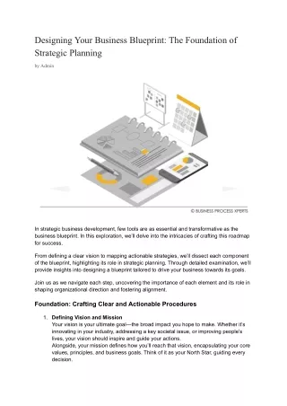 Designing Your Business Blueprint: The Foundation of Strategic Planning