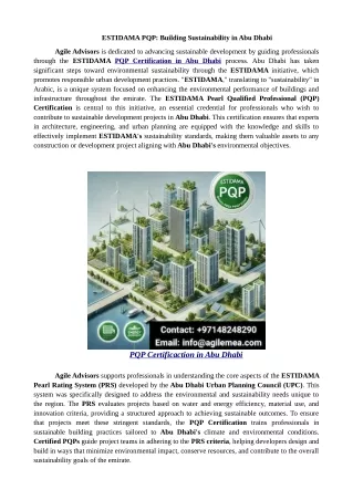 ESTIDAMA PQP: Building Sustainability in Abu Dhabi
