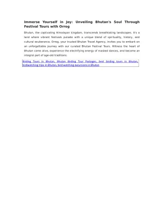 Festive Celebration Tours in Bhutan