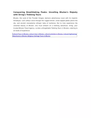 Himalayan Kingdom tour in Bhutan