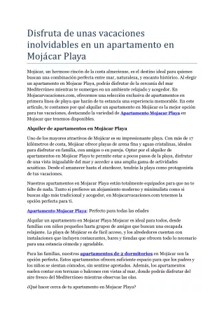 Apartamento Mojacar Playa Mojácar - Tu Escape Perfecto