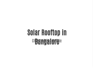 Solar Rooftop in Bangalore