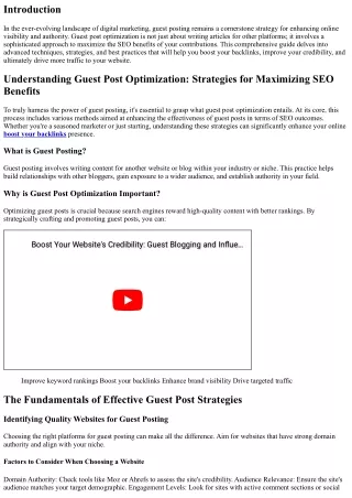 Guest Post Optimization: Strategies for Maximizing SEO Benefits