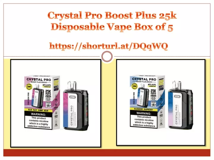 crystal pro boost plus 25k disposable vape